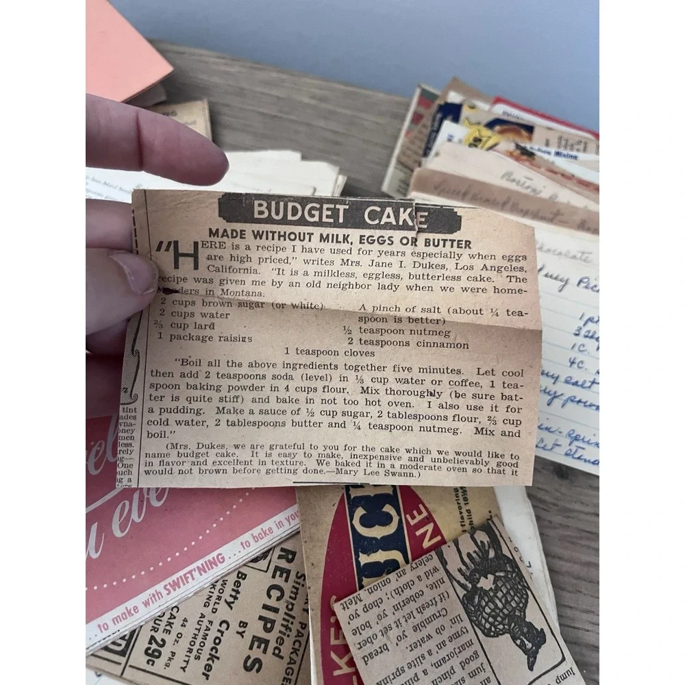 110 Vintage Handwritten, Hand Typed & Cutouts Recipe Cards Grandma Core MCM